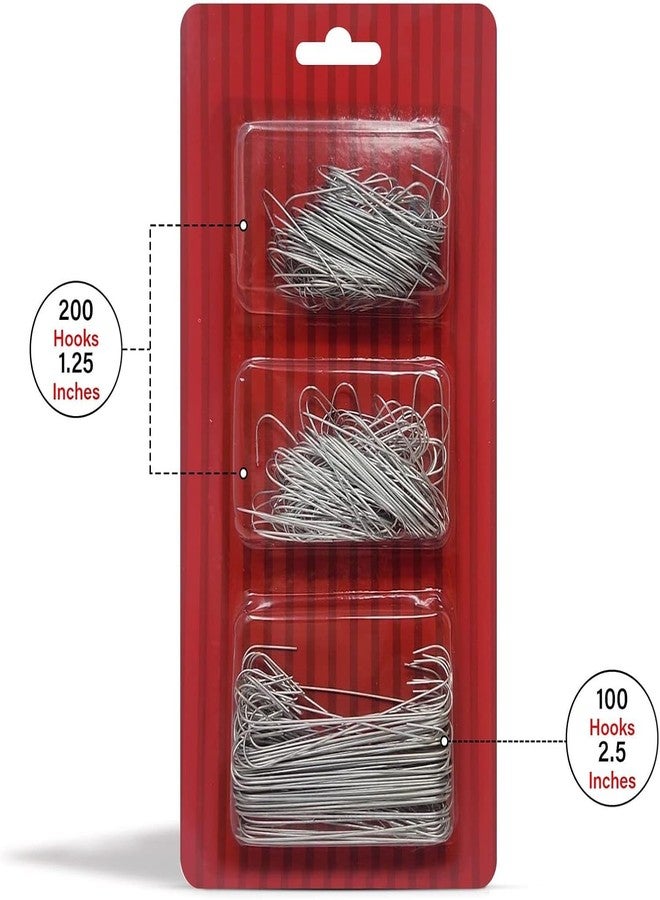 Bexter 300 Pack of Silver Ornament Hooks Christmas Tree Decorating Hooks- Metal Wire Ornament Hooks for Christmas Tree Decoration Hanging (Silver) (Happy Holidays!!) - Image 2